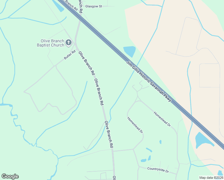 map of restaurants, bars, coffee shops, grocery stores, and more near 1718 Olive Branch Road in Ellabell