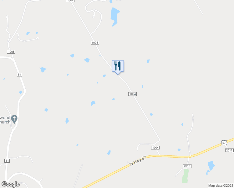 map of restaurants, bars, coffee shops, grocery stores, and more near 1647 County Road 1004 in Glen Rose