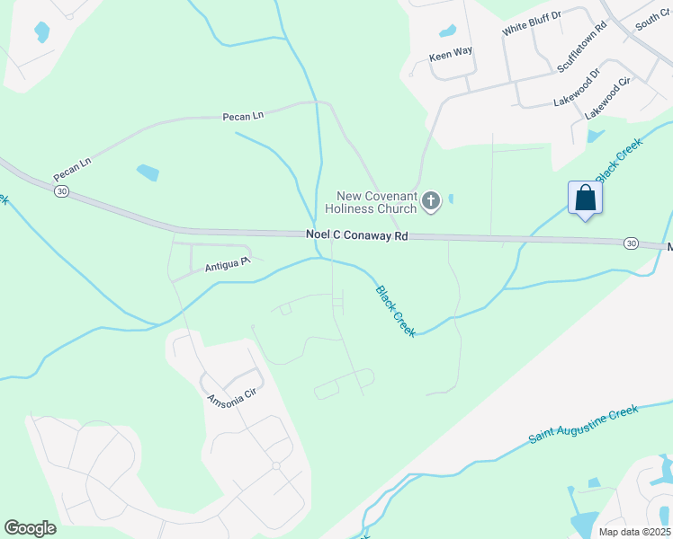 map of restaurants, bars, coffee shops, grocery stores, and more near 3418 Noel C Conaway Road in Guyton