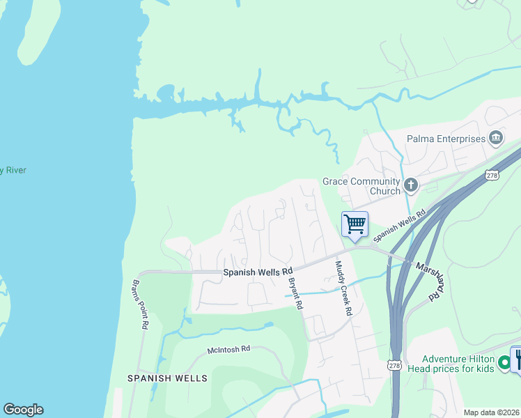 map of restaurants, bars, coffee shops, grocery stores, and more near 40 Tansyleaf Drive in Hilton Head Island