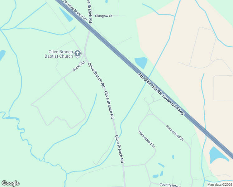 map of restaurants, bars, coffee shops, grocery stores, and more near 1718 Olive Branch Road in Ellabell