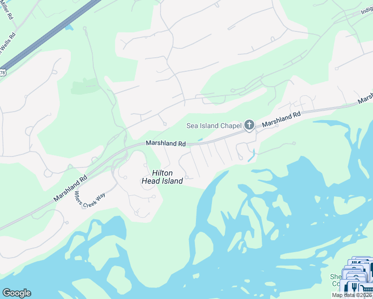 map of restaurants, bars, coffee shops, grocery stores, and more near 2 Dianahs Drive in Hilton Head Island