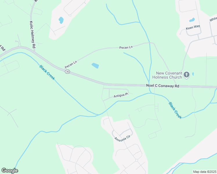 map of restaurants, bars, coffee shops, grocery stores, and more near 203 Antigua Place in Guyton