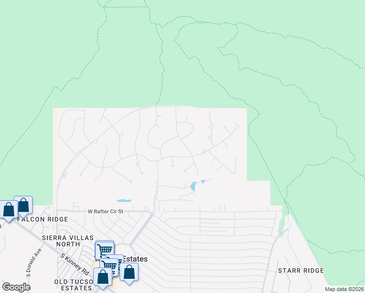 map of restaurants, bars, coffee shops, grocery stores, and more near 2180 Triangle X Lane in Tucson
