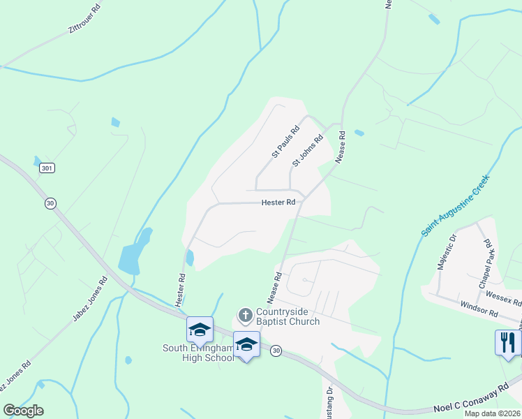 map of restaurants, bars, coffee shops, grocery stores, and more near 408 Hester Road in Guyton