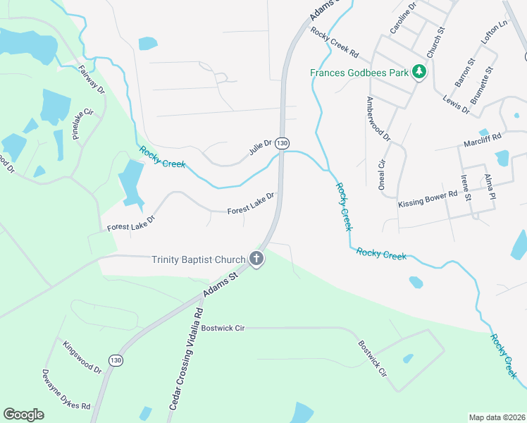 map of restaurants, bars, coffee shops, grocery stores, and more near 610 Forest Lake Drive in Vidalia