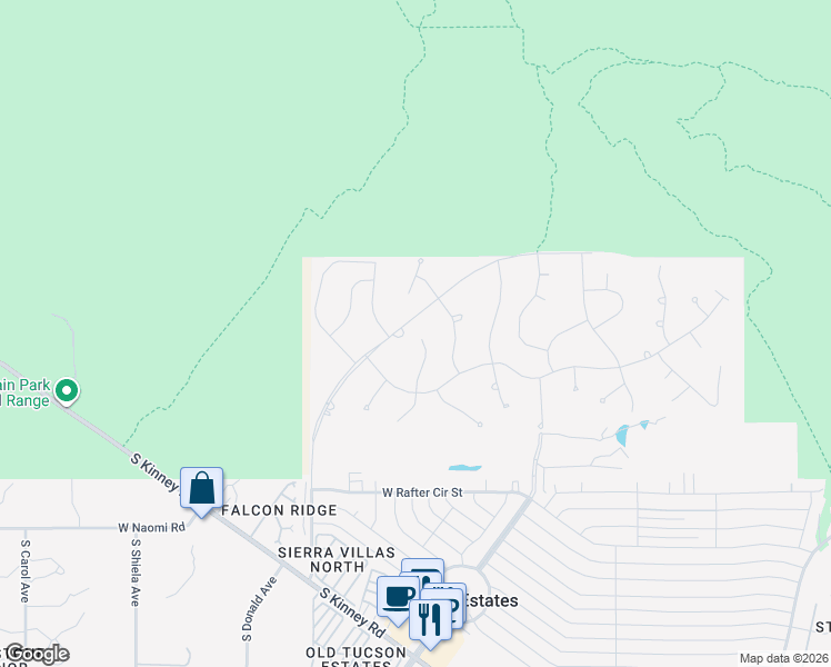 map of restaurants, bars, coffee shops, grocery stores, and more near 6057 West Tucson Estates Parkway in Tucson