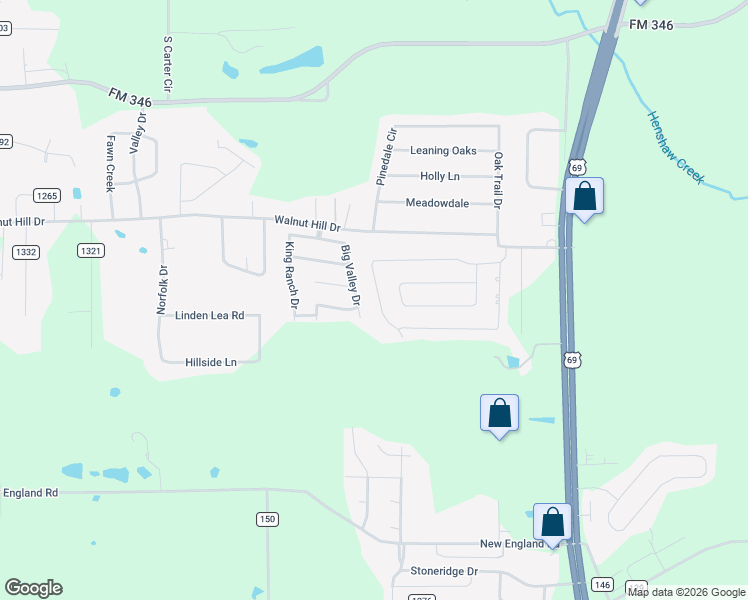 map of restaurants, bars, coffee shops, grocery stores, and more near 19431 Big Valley Drive in Flint