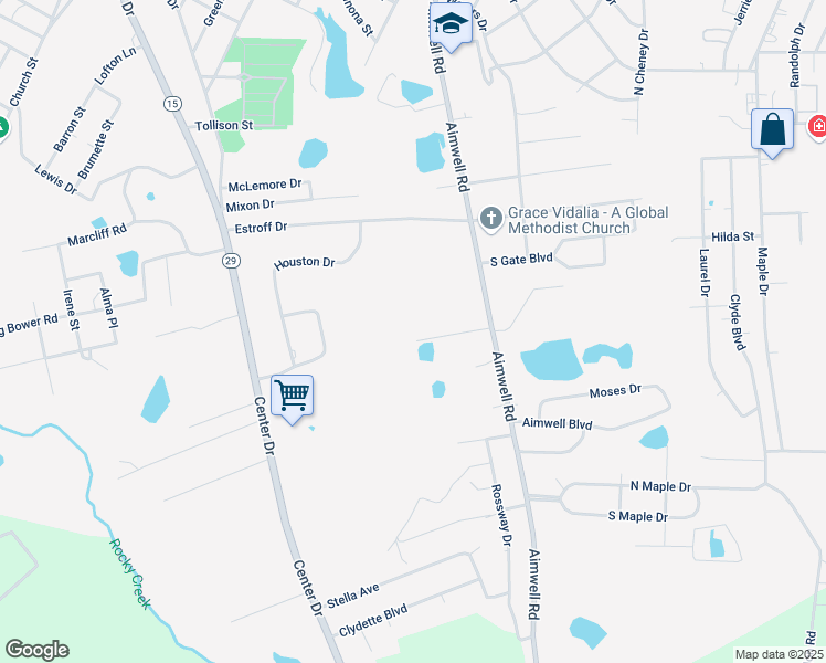 map of restaurants, bars, coffee shops, grocery stores, and more near 1401 Dykes Road in Vidalia
