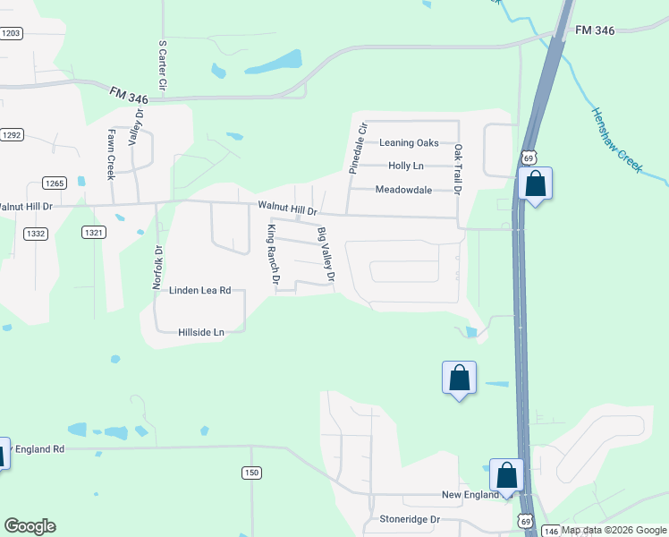 map of restaurants, bars, coffee shops, grocery stores, and more near 19431 Big Valley Drive in Flint