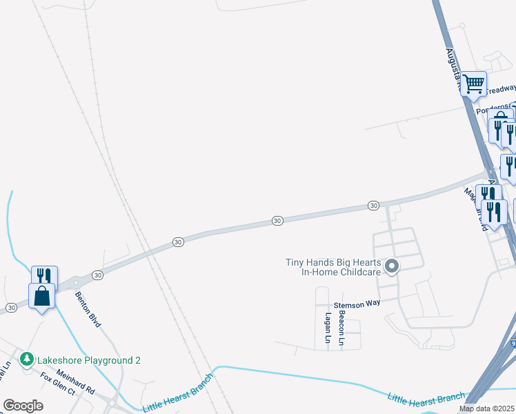 map of restaurants, bars, coffee shops, grocery stores, and more near 120-192 Highway 30 in Port Wentworth