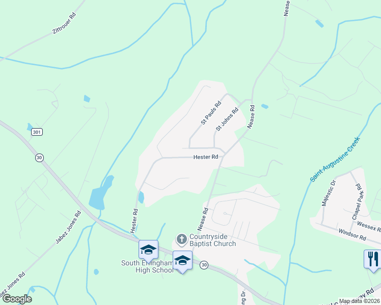 map of restaurants, bars, coffee shops, grocery stores, and more near 408 Hester Road in Guyton