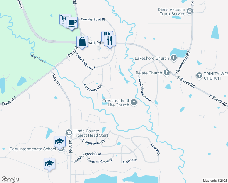 map of restaurants, bars, coffee shops, grocery stores, and more near 509 Justin Cove in Byram