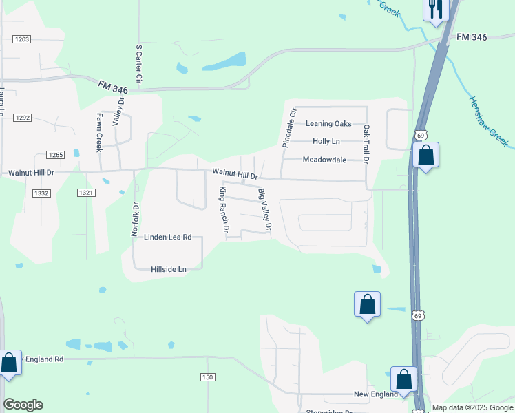 map of restaurants, bars, coffee shops, grocery stores, and more near 6913 La Hacienda Dr in Flint