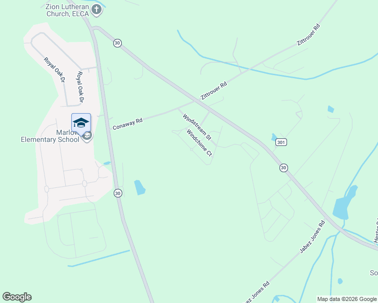 map of restaurants, bars, coffee shops, grocery stores, and more near 130 Whirlwind Way in Guyton