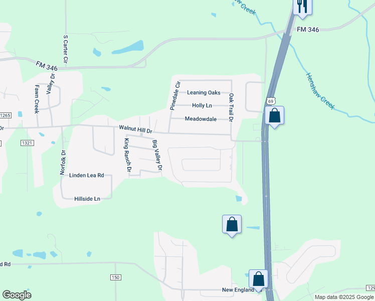 map of restaurants, bars, coffee shops, grocery stores, and more near 2127 Rana Park in Flint