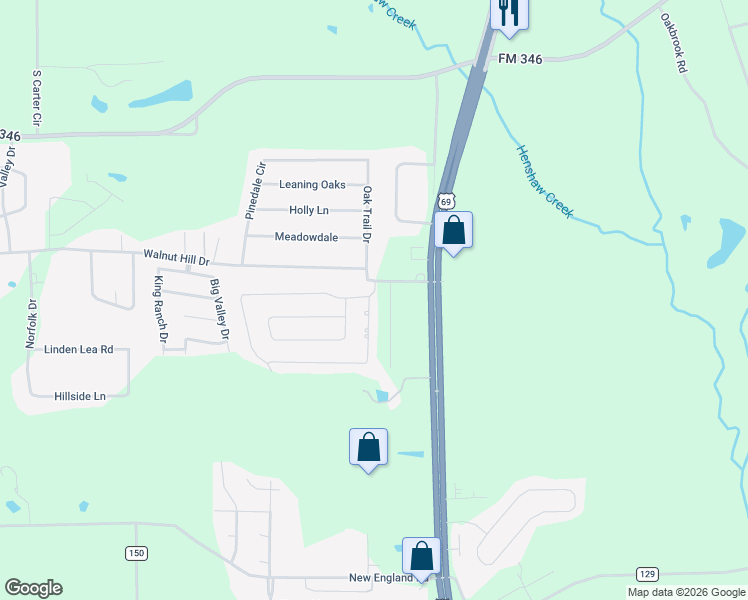 map of restaurants, bars, coffee shops, grocery stores, and more near 19407 Sara Lane in Flint