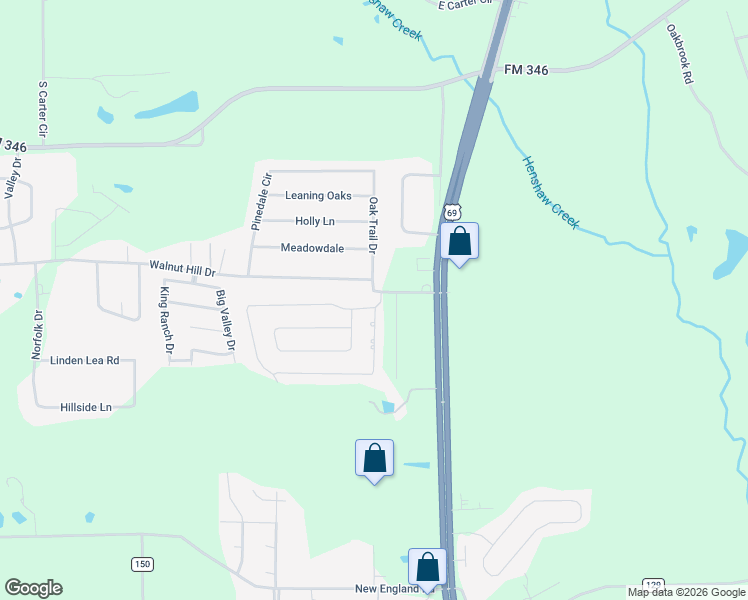 map of restaurants, bars, coffee shops, grocery stores, and more near 19407 Sara Lane in Flint