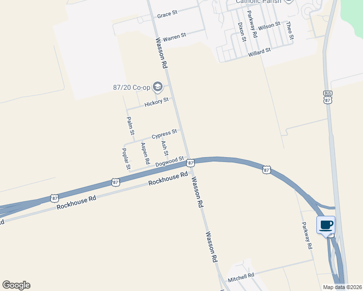 map of restaurants, bars, coffee shops, grocery stores, and more near 4610 Wasson Road in Big Spring