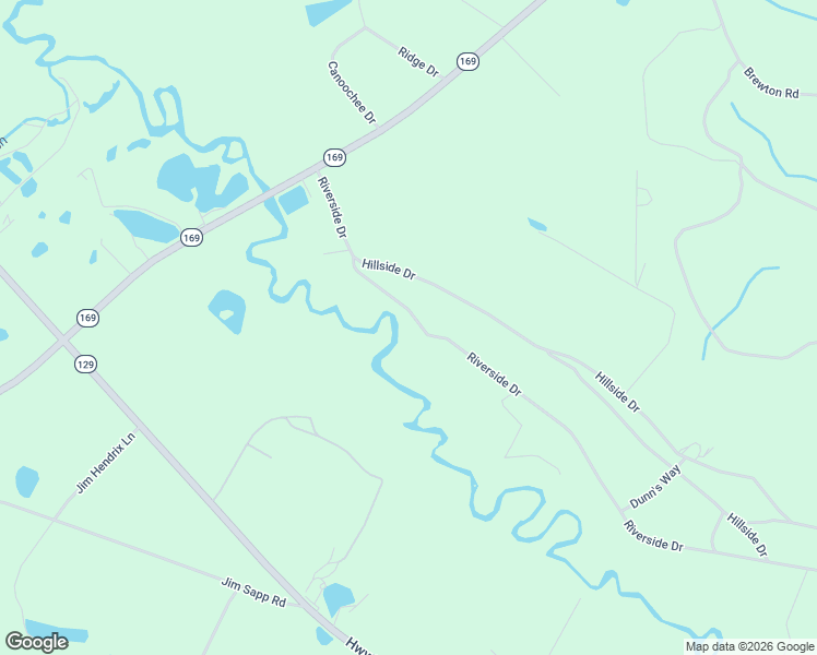 map of restaurants, bars, coffee shops, grocery stores, and more near 440 Riverside Drive in Claxton