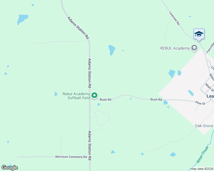 map of restaurants, bars, coffee shops, grocery stores, and more near 1130 Bush Road in Raymond