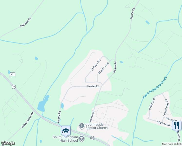 map of restaurants, bars, coffee shops, grocery stores, and more near 210 Saint Pauls Road in Guyton