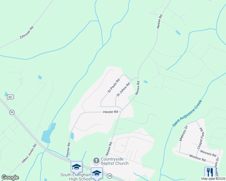 map of restaurants, bars, coffee shops, grocery stores, and more near 210 Saint Pauls Road in Guyton