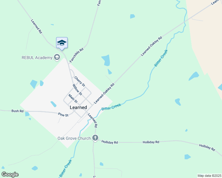 map of restaurants, bars, coffee shops, grocery stores, and more near 1223 Learned-Oakley Road in Raymond