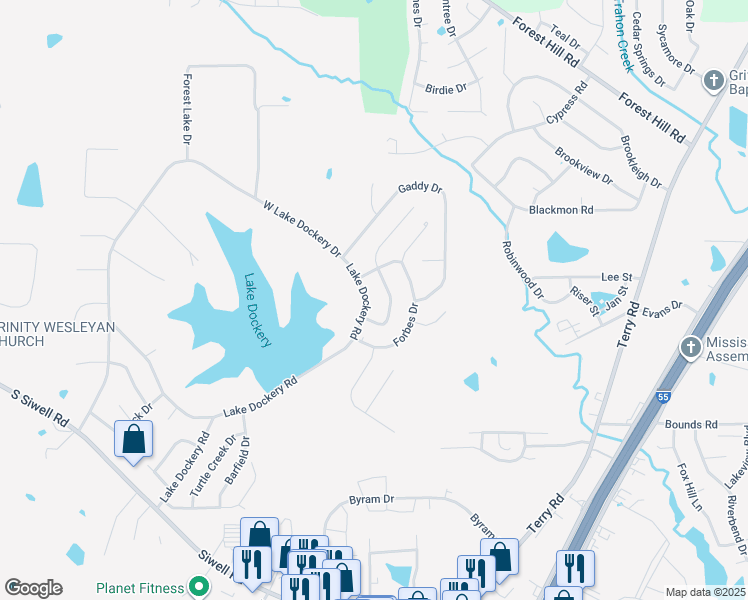 map of restaurants, bars, coffee shops, grocery stores, and more near 1542 Torrence Cove in Byram