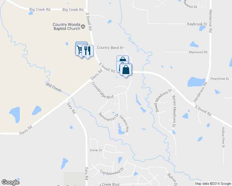 map of restaurants, bars, coffee shops, grocery stores, and more near 2132 Crossbridge Boulevard in Byram