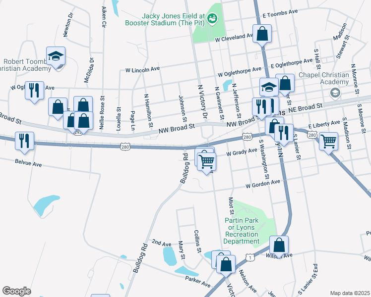 map of restaurants, bars, coffee shops, grocery stores, and more near 700 West Liberty Avenue in Lyons