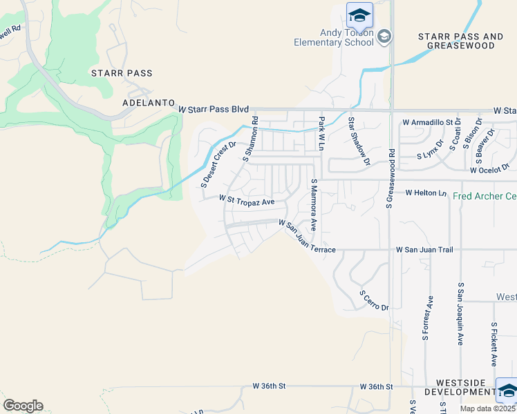 map of restaurants, bars, coffee shops, grocery stores, and more near 2881 West Saint Tropaz Avenue in Tucson