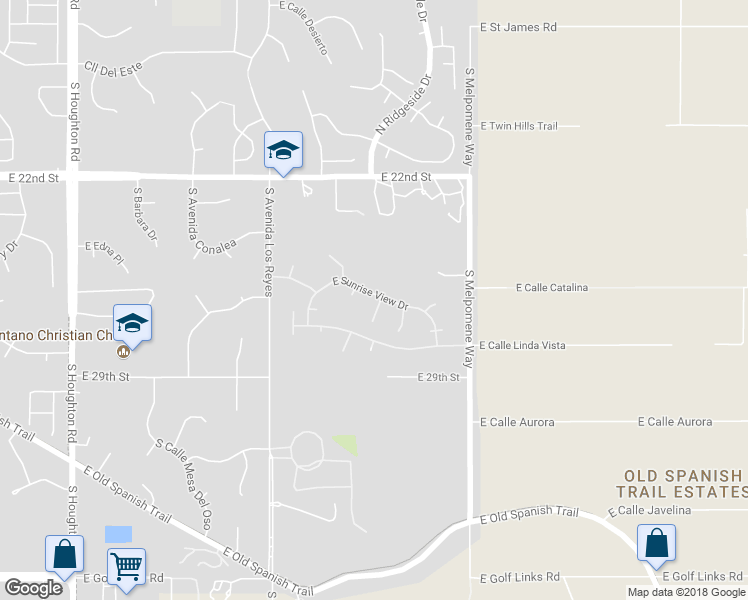 map of restaurants, bars, coffee shops, grocery stores, and more near 1632 South Reef Rock Place in Tucson