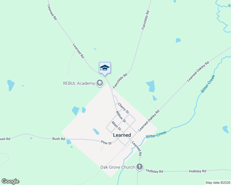 map of restaurants, bars, coffee shops, grocery stores, and more near 5250 Learned Road in Raymond