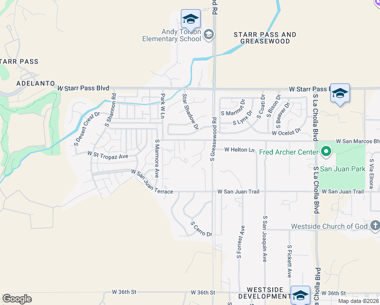 map of restaurants, bars, coffee shops, grocery stores, and more near 1686 South San Marcos Place in Tucson