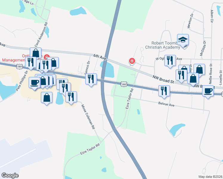 map of restaurants, bars, coffee shops, grocery stores, and more near Sweet Onion Lane in Lyons