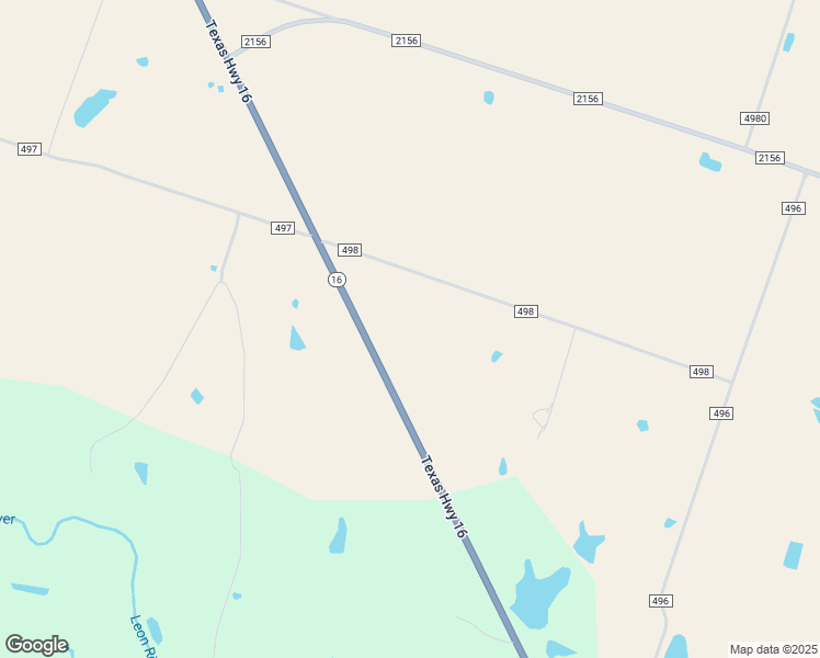 map of restaurants, bars, coffee shops, grocery stores, and more near 2151 Texas 16 in De Leon