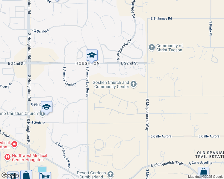 map of restaurants, bars, coffee shops, grocery stores, and more near 1509 South Miller Creek Place in Tucson