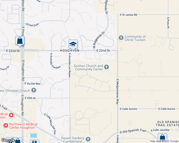 map of restaurants, bars, coffee shops, grocery stores, and more near 1509 South Miller Creek Place in Tucson