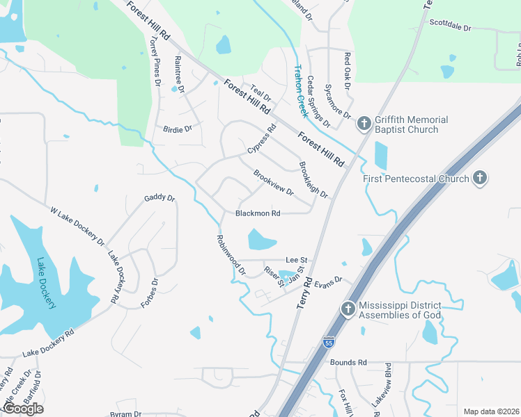 map of restaurants, bars, coffee shops, grocery stores, and more near 156 Blackmon Road in Byram