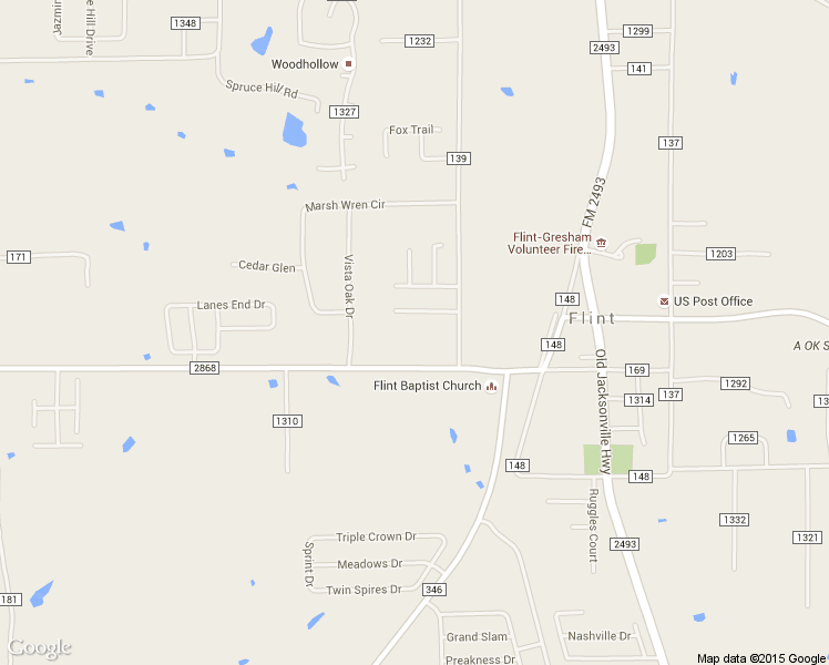 map of restaurants, bars, coffee shops, grocery stores, and more near 18994 County Road 139 in Flint