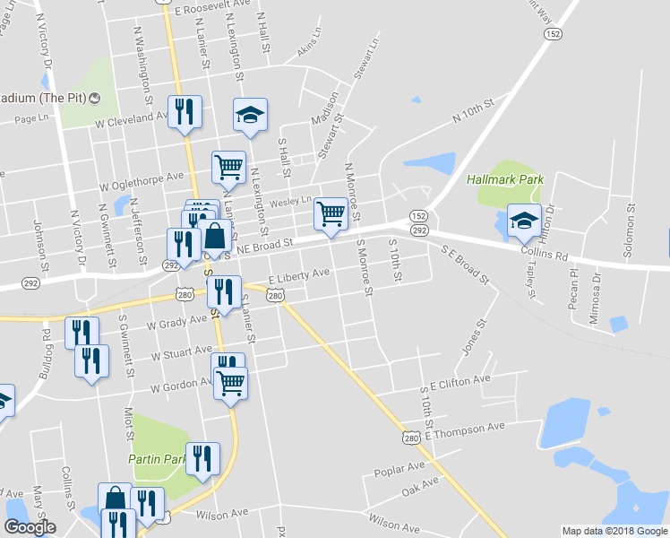 map of restaurants, bars, coffee shops, grocery stores, and more near 257 East Liberty Avenue in Lyons