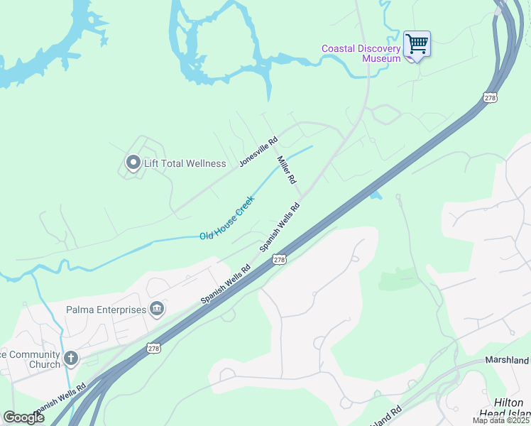 map of restaurants, bars, coffee shops, grocery stores, and more near 9 Butterfly Road in Hilton Head Island