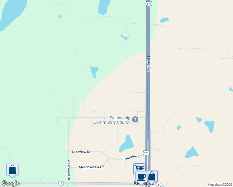 map of restaurants, bars, coffee shops, grocery stores, and more near 233 Par Road 741 in Gloster