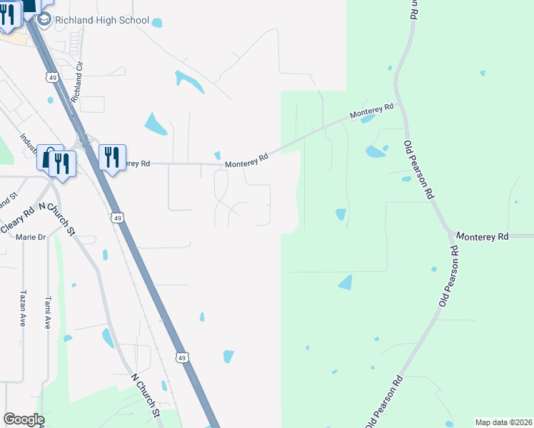 map of restaurants, bars, coffee shops, grocery stores, and more near 2057 Matthews Drive in Richland
