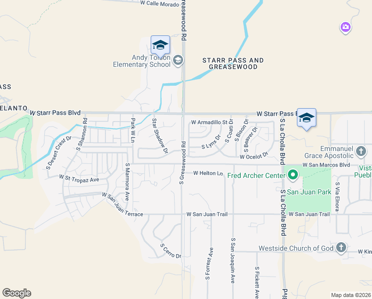 map of restaurants, bars, coffee shops, grocery stores, and more near 1343 South Marmot Drive in Tucson