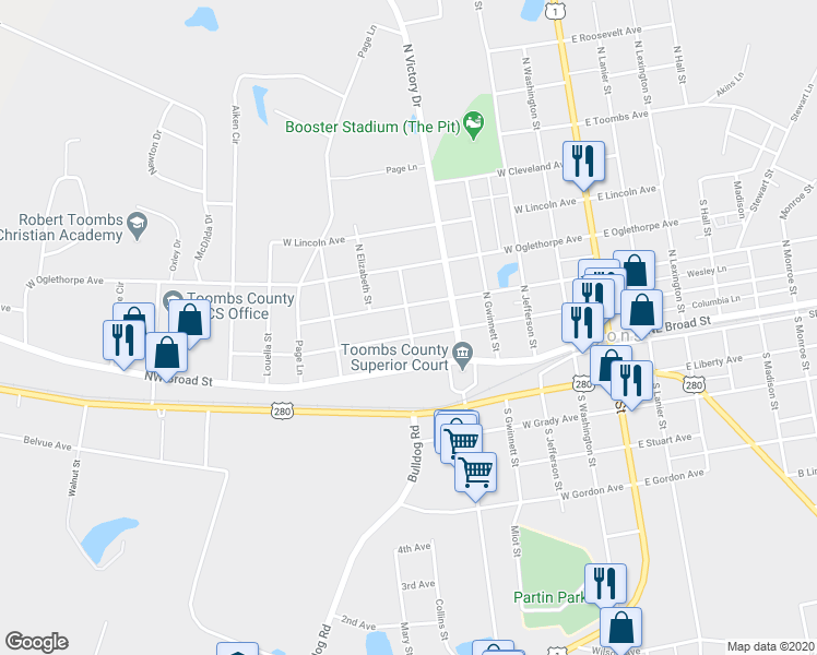 map of restaurants, bars, coffee shops, grocery stores, and more near 143 Johnson Street in Lyons