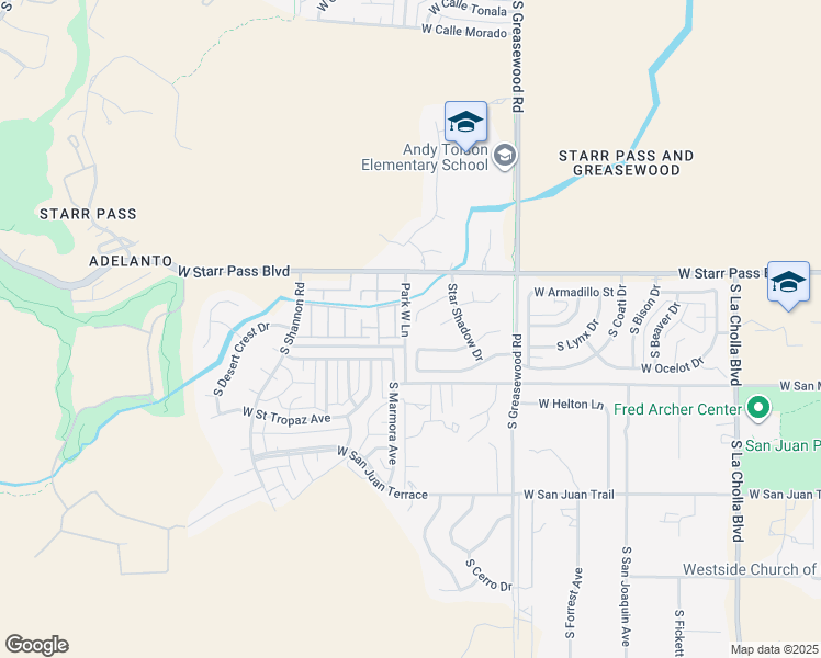 map of restaurants, bars, coffee shops, grocery stores, and more near 2677 West Windstar Place in Tucson