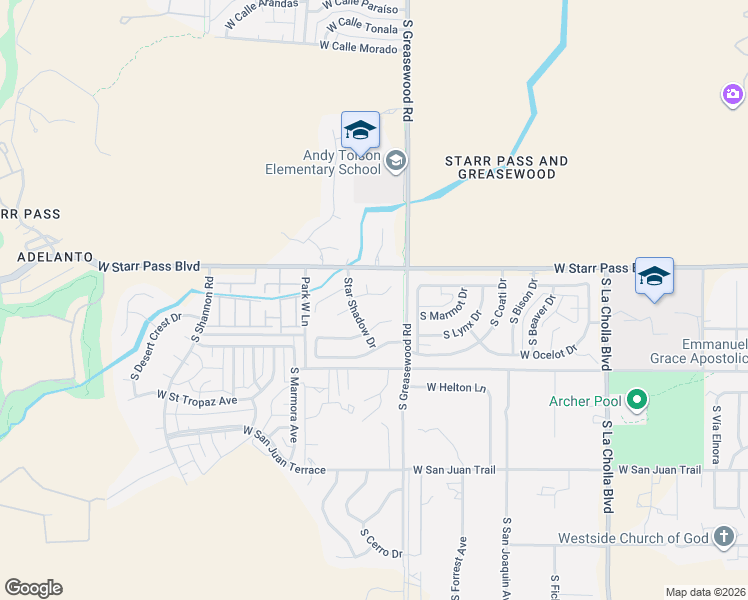 map of restaurants, bars, coffee shops, grocery stores, and more near 2575 West Sunstar Place in Tucson