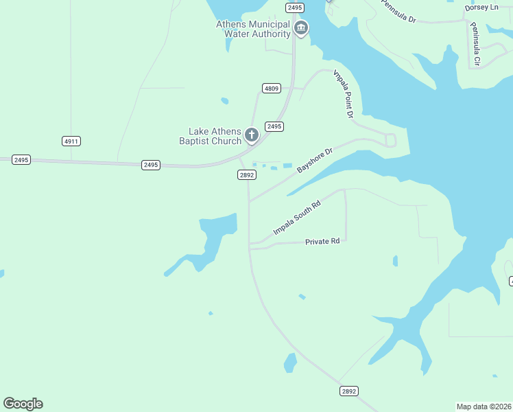 map of restaurants, bars, coffee shops, grocery stores, and more near 5222 Bayshore Drive in Athens
